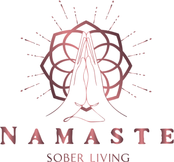 A logo of namaste sober living.